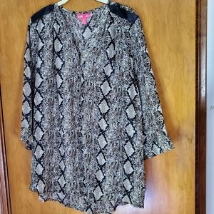 Snakeskin Print Top